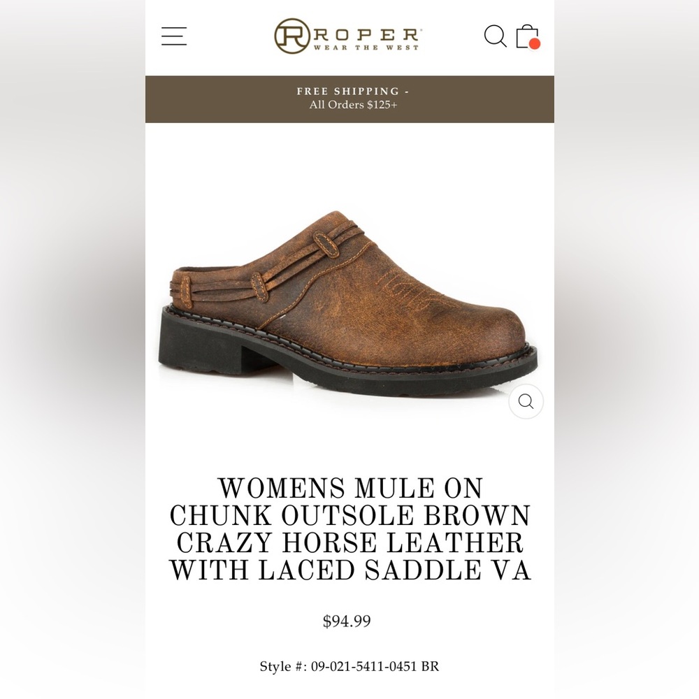 Women’s Roper Crazy Horse Laces mules 8
Round toes. Like new. - Picture 16 of 16